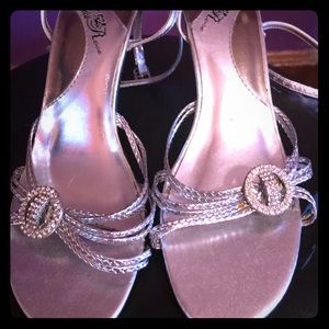 Silver wild rose heels